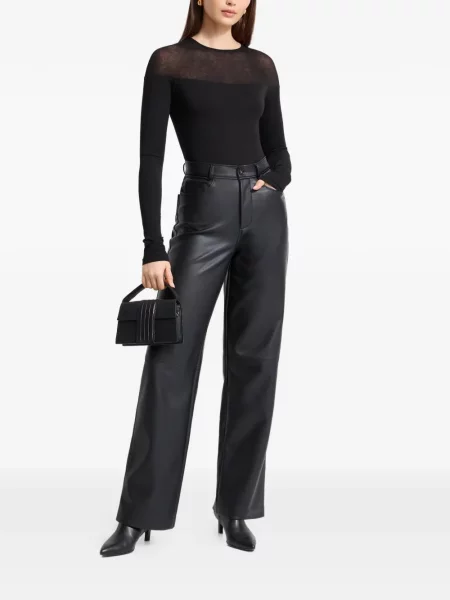Top Marcella cu perle transparente negru