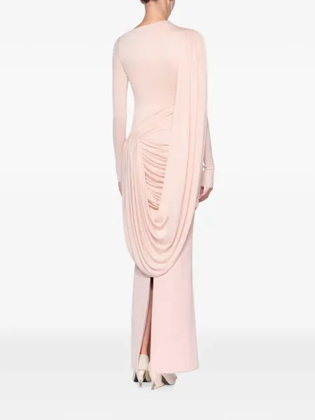 Rochie maxi Chats By C.dam asimetrică drapată roz