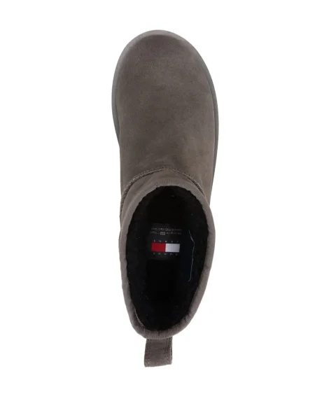 Botine Tommy Jeans din piele de căprioară gri