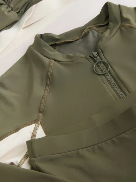 Next Costum de baie întreg / kaki bej