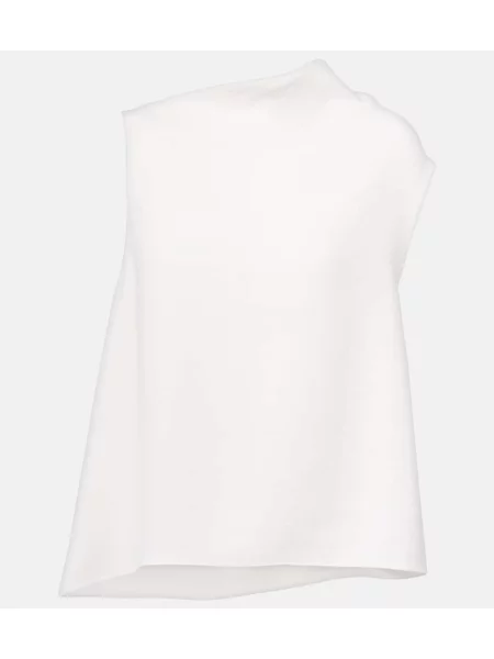 Top Vince asymetryczny drapowany biały