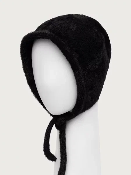 Kangol füles sapka női FAUX FUR KNIT BONNET fekete