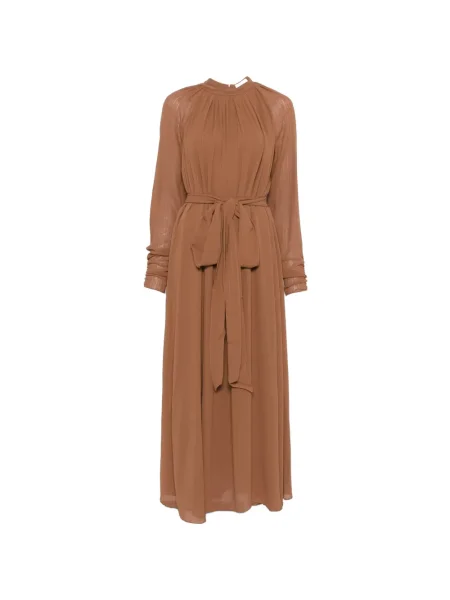 Rochie midi Joseph până la genunchi cu legături de costum maro