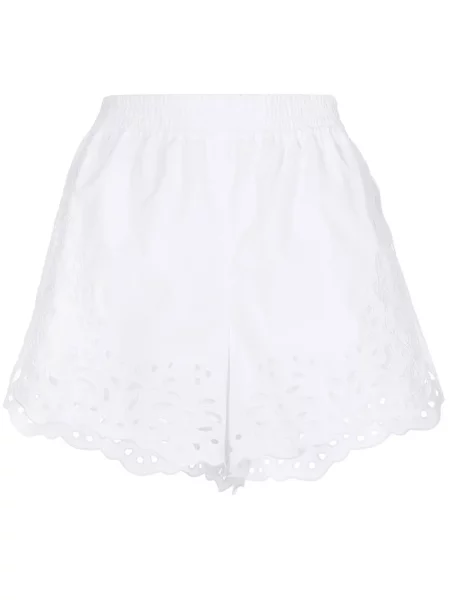 Pantaloni scurți Chloé cu broderie alb