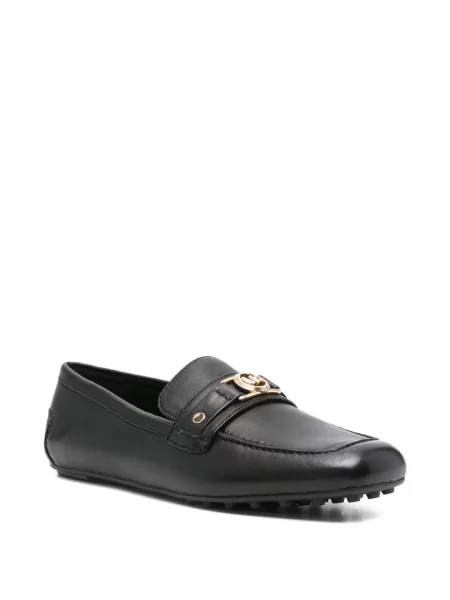 Pantofi loafer Michael Kors din piele cu autograf negru