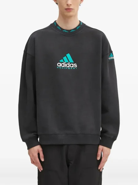 Ριγέ μισό φερμουάρ sneakers Adidas EQT σουέντ μαύρο