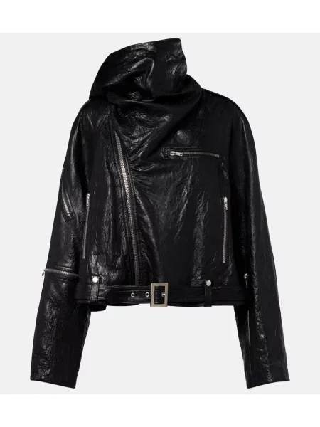 Kurtka skórzana Rick Owens biker czarna