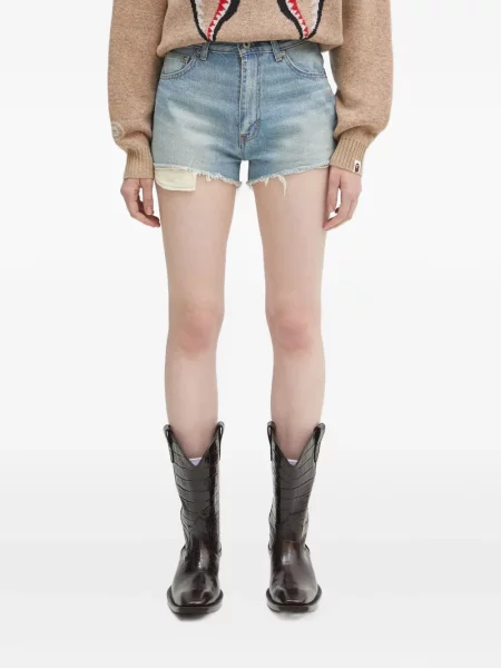 Szorty jeansowe A Bathing Ape® z kryształkami niebieskie