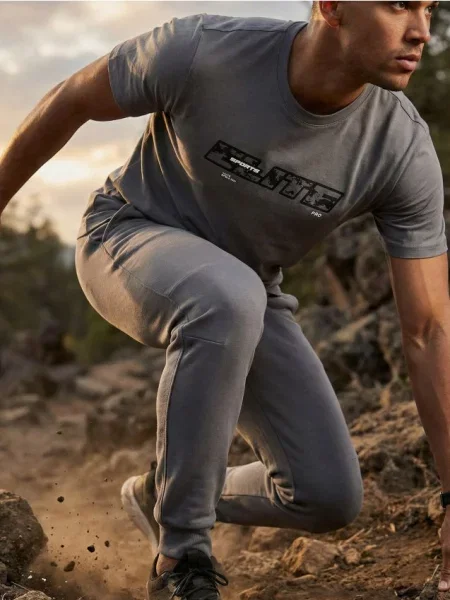 Sinsay Tričko s krátkým rukávem slim fit šedá