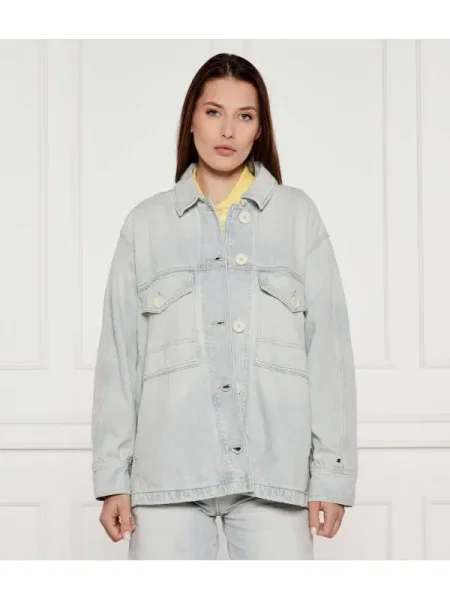 Tommy Hilfiger Geacă de blug | Oversize fit albastru
