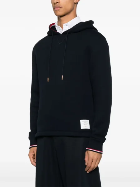 Hanorac cu glugă Thom Browne cu dungi albastru