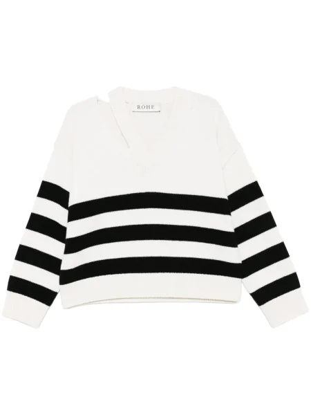 Pulover Róhe cu decolteu în V alb