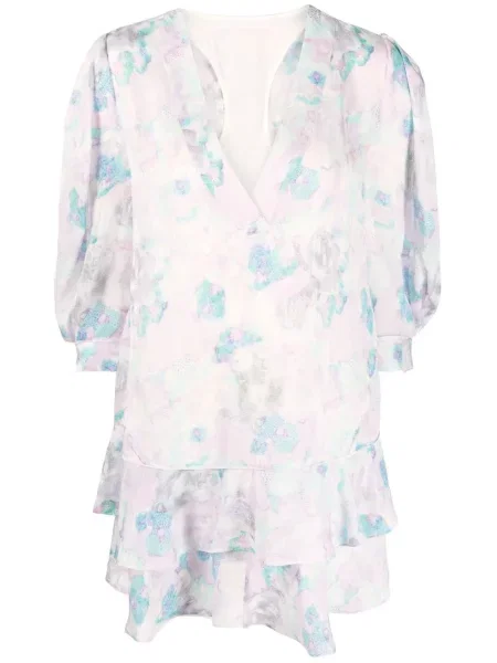 Rochie Iro cu model floral cu imagine de costum roz