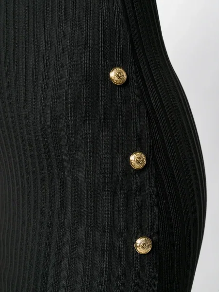 Rochie Balmain tricotate cu crăpătură de costum negru