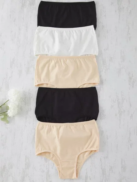 Trendyol Spodnje hlačke bež / črna bela