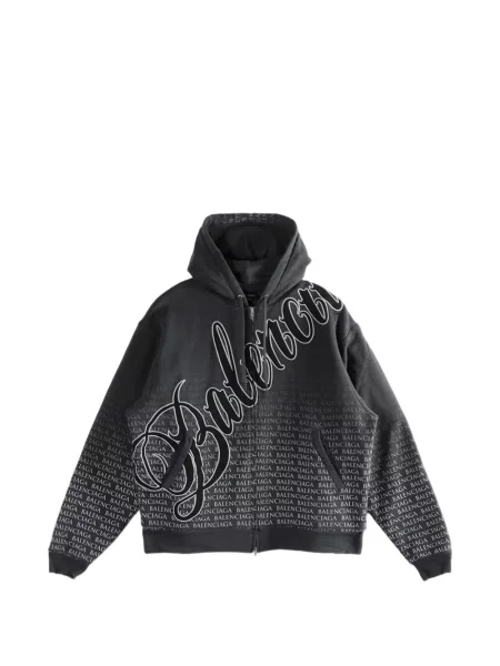 Hanorac cu glugă Balenciaga cu autograf negru
