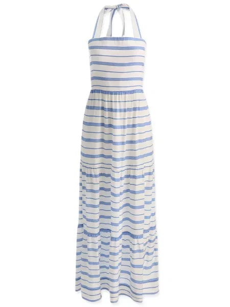 Rochie maxi Alice + Olivia cu gât halter alb