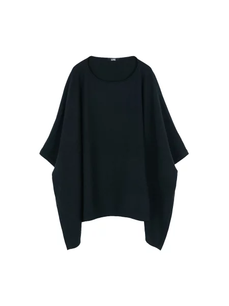 GOBI Cashmere Pulover Women's Boat-Neck Cashmere Poncho' negru