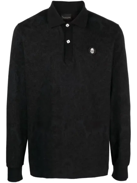 Lung tricou polo Billionaire negru