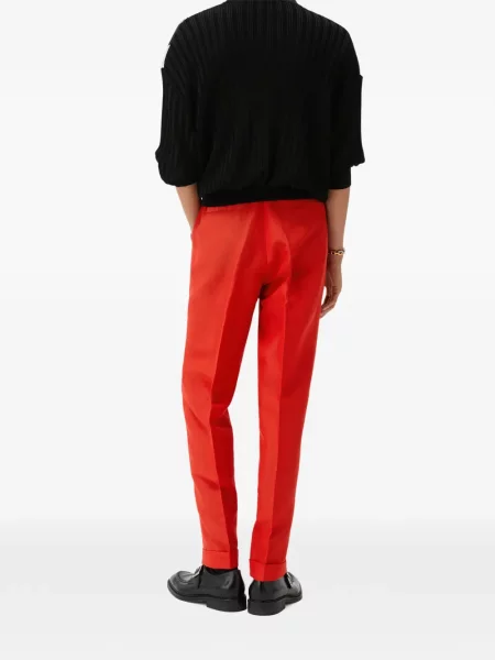 Pantaloni Versace de lână business roșu