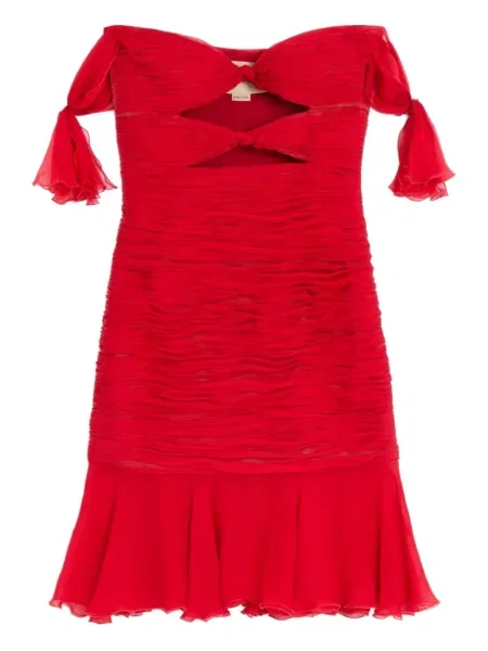 Rochie Valentino Garavani din șifon de costum roșu