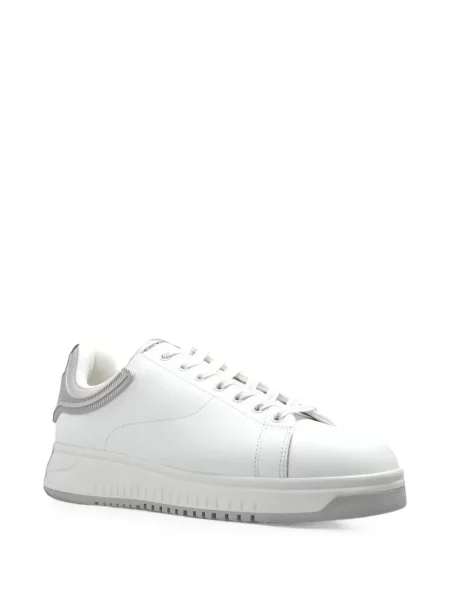 Bőr sneaker Emporio Armani autogrammal fehér
