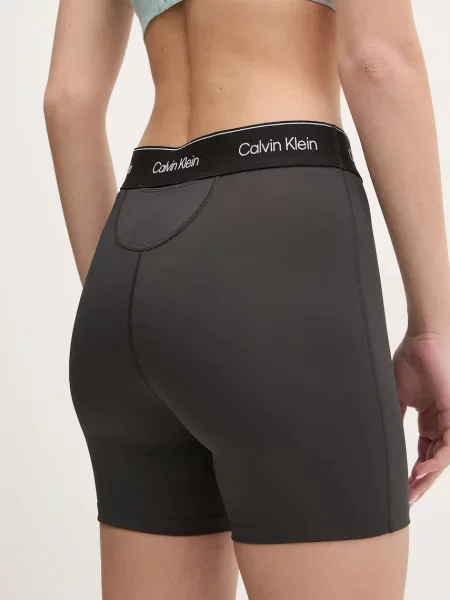 Tréninkové šortky Calvin Klein Performance s potiskem high waist černá
