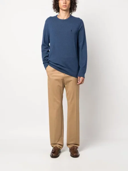 Vuneni džemper Polo Ralph Lauren s vezom plava