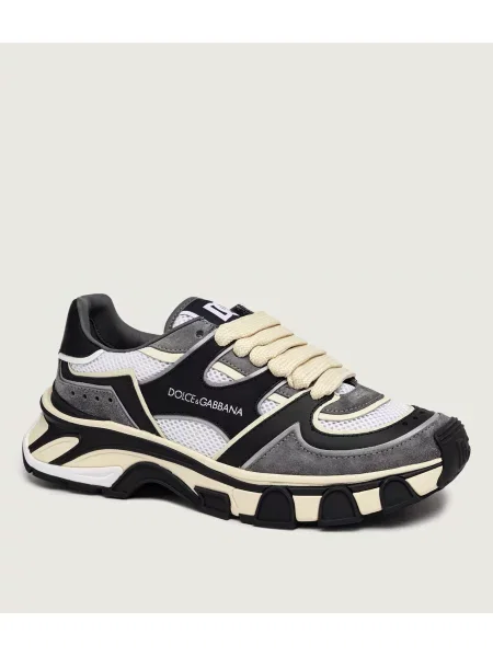 Dolce & Gabbana Sneakers DG Country Road | piele întoarsă cu adaos de piele gri