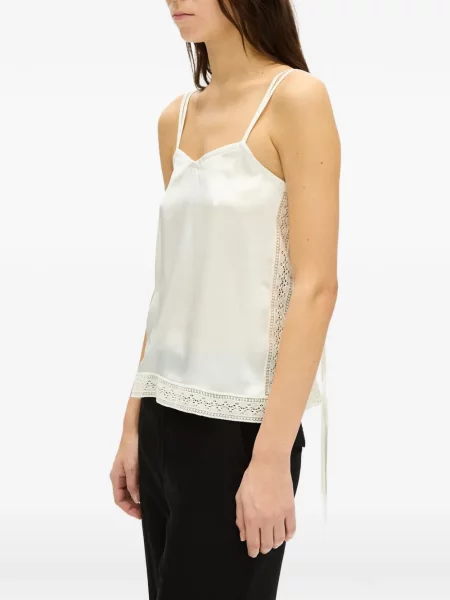Top Ann Demeulemeester de mătase alb
