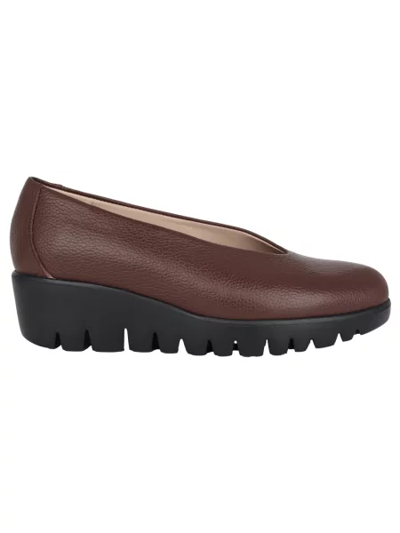 Loafersy Wonders skórzane brązowe