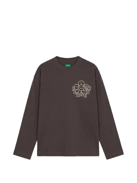 Tricou Flâneur cu model floral cu imagine maro