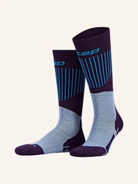 Cep Lyžařské Ponožky Ultralight Compression Tall tmavě fialová modrá