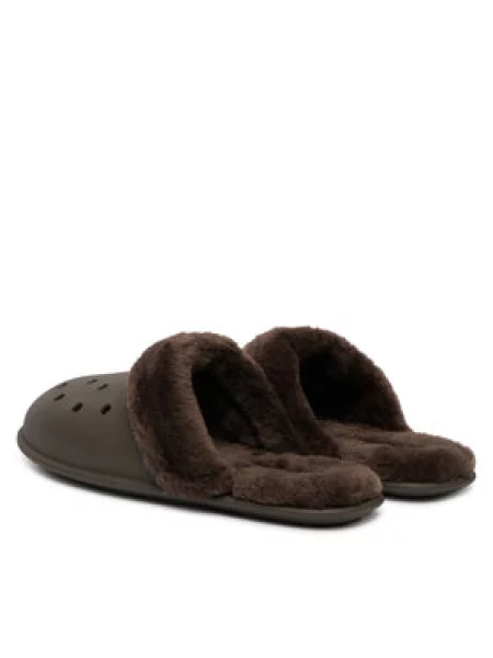 Crocs Papucs Classic Fuzz Scuff barna