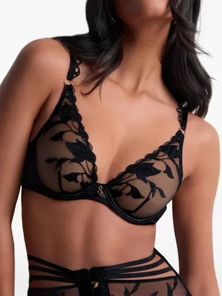 Sutien Aubade cu model floral negru