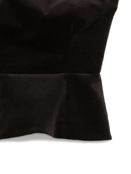 Aksamitna bluzka Parosh z baskinką brązowa