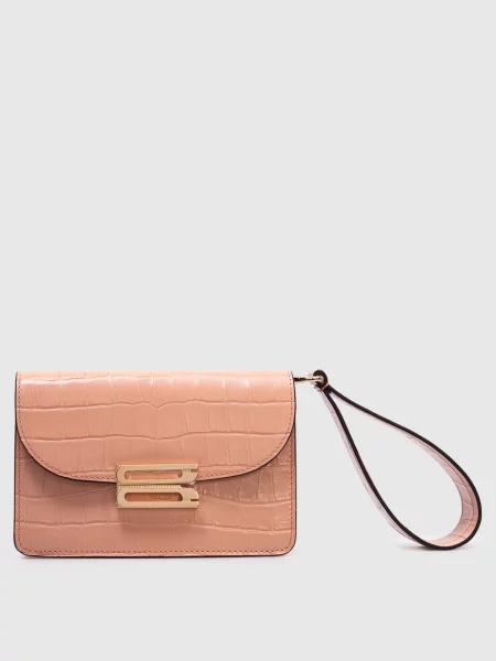 Шкіряний клатч Victoria Beckham рожевий