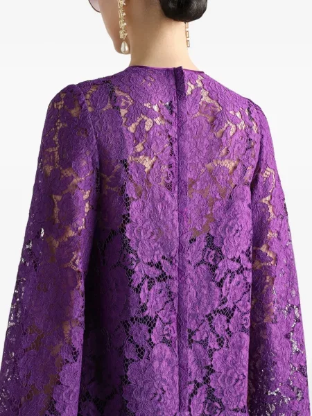 Κοστούμι φόρεμα Dolce & Gabbana με δαντέλα μωβ