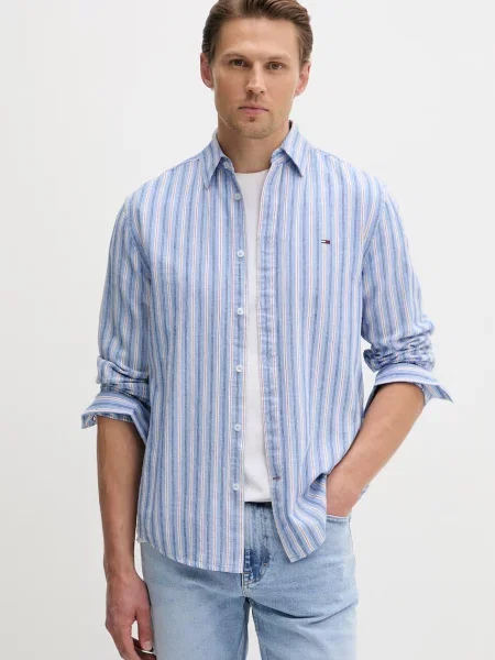 Tommy Jeans cămașă pentru bărbați cu in albastru
