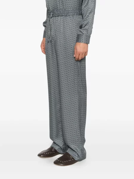 Pantaloni Drole De Monsieur cu imagine cu imprimeu geometric cu cordon albastru