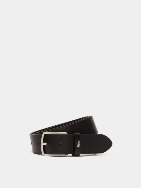 Кожаный ремень Lacoste с ремешками коричневый