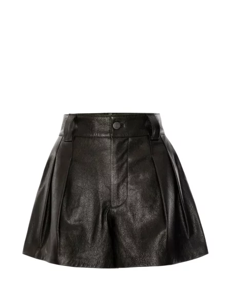Pantaloni scurți Frame din piele negru