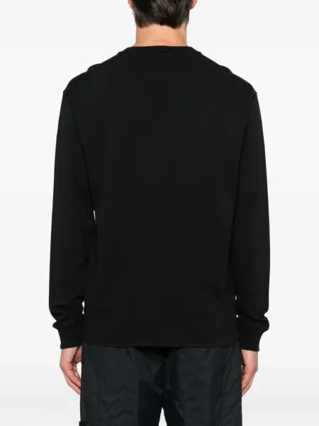 Lung tricou Stone Island cu strasuri negru