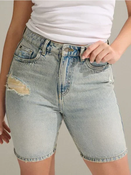 Джинсові шорти-бермуди бірюзовий