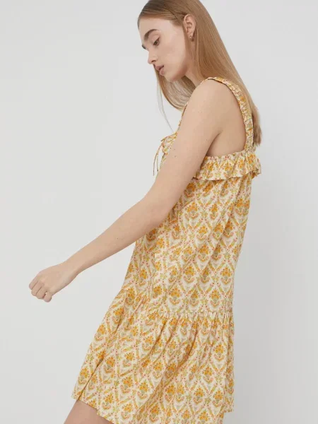 Notes du Nord rochie din mini evazati galben