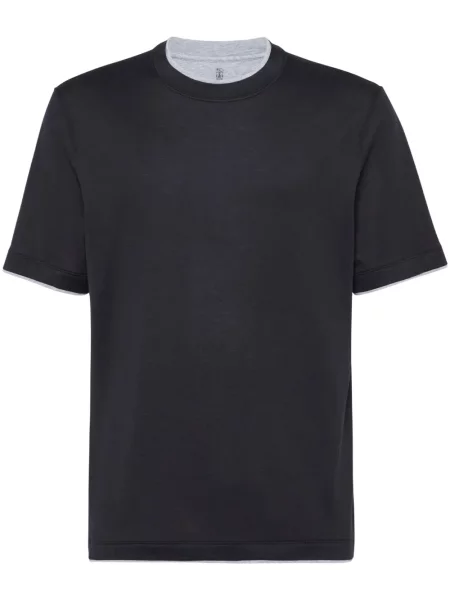 Tricou Brunello Cucinelli din jerseu negru