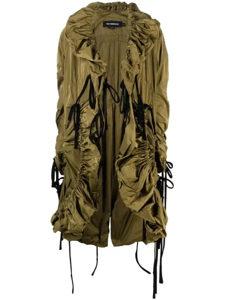 Parka Paula Canovas Del Vas z falbankami zielona