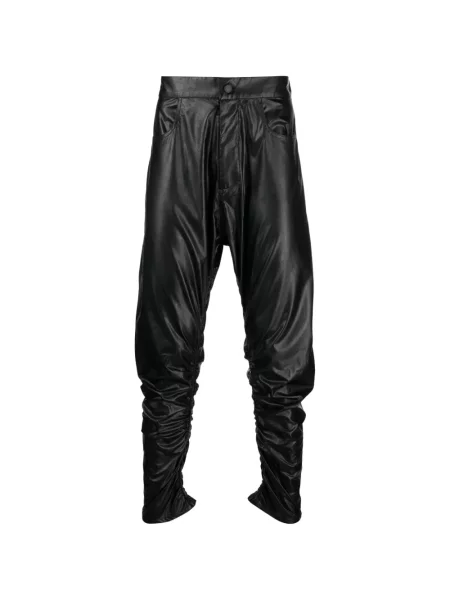 Pantaloni Tessitura Body Couture din piele negru