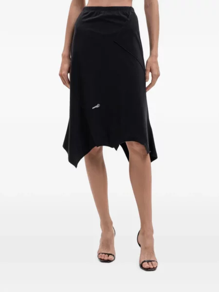 Fustă midi Vetements asimetrică negru