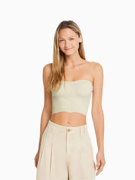 Bershka Elegantne kavbojke svetlo bež